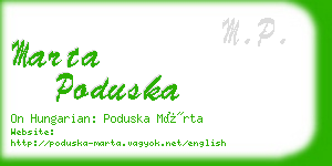 marta poduska business card